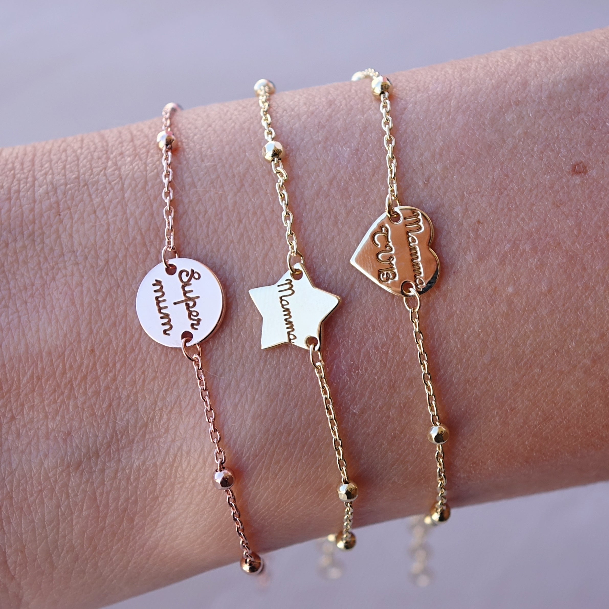 Bracciale rosario piastrina incisa personalizzabile