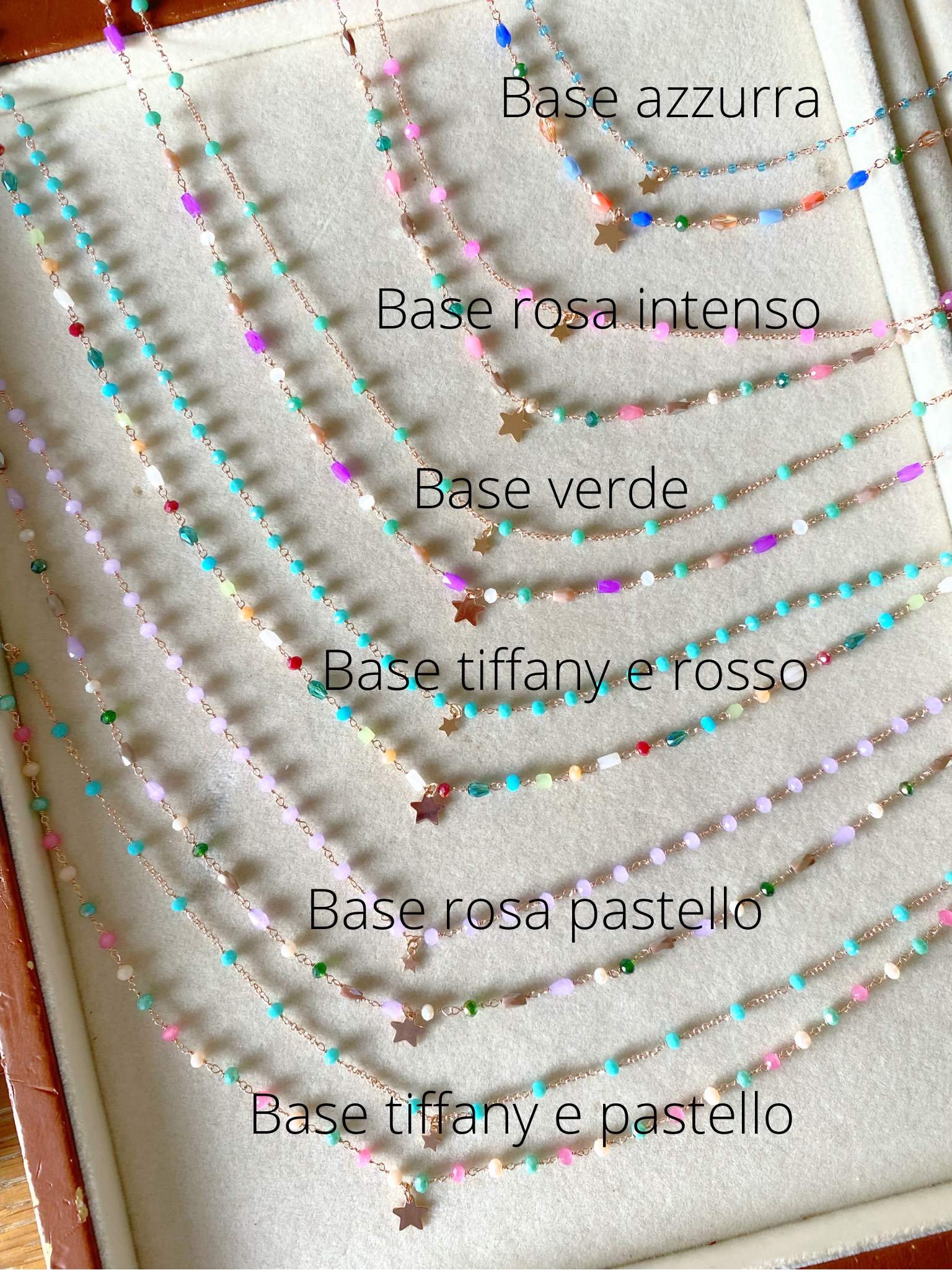 Girocollo doppio cristalli colorati e stelle