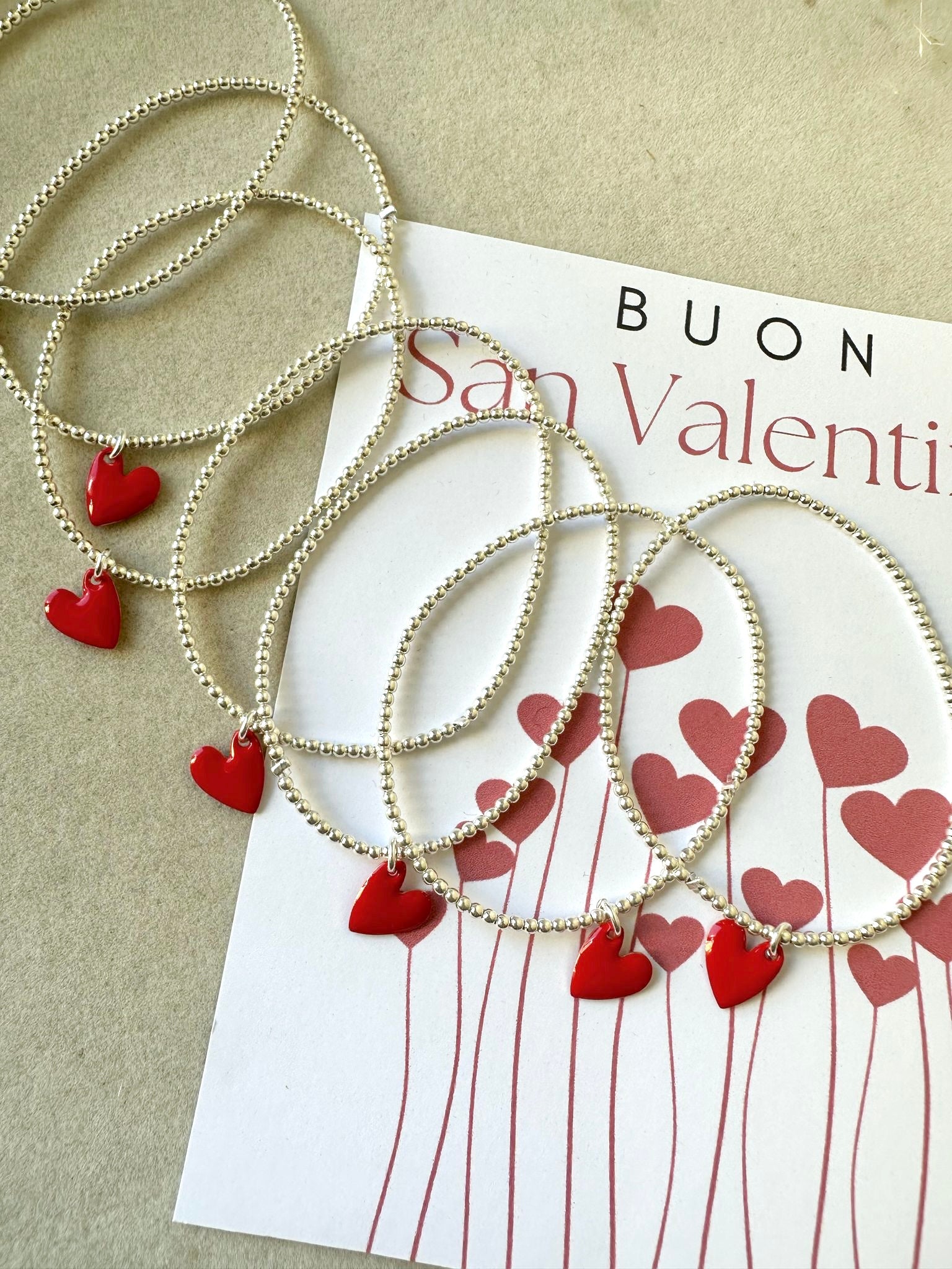 Bracciale bowls e cuore smaltato