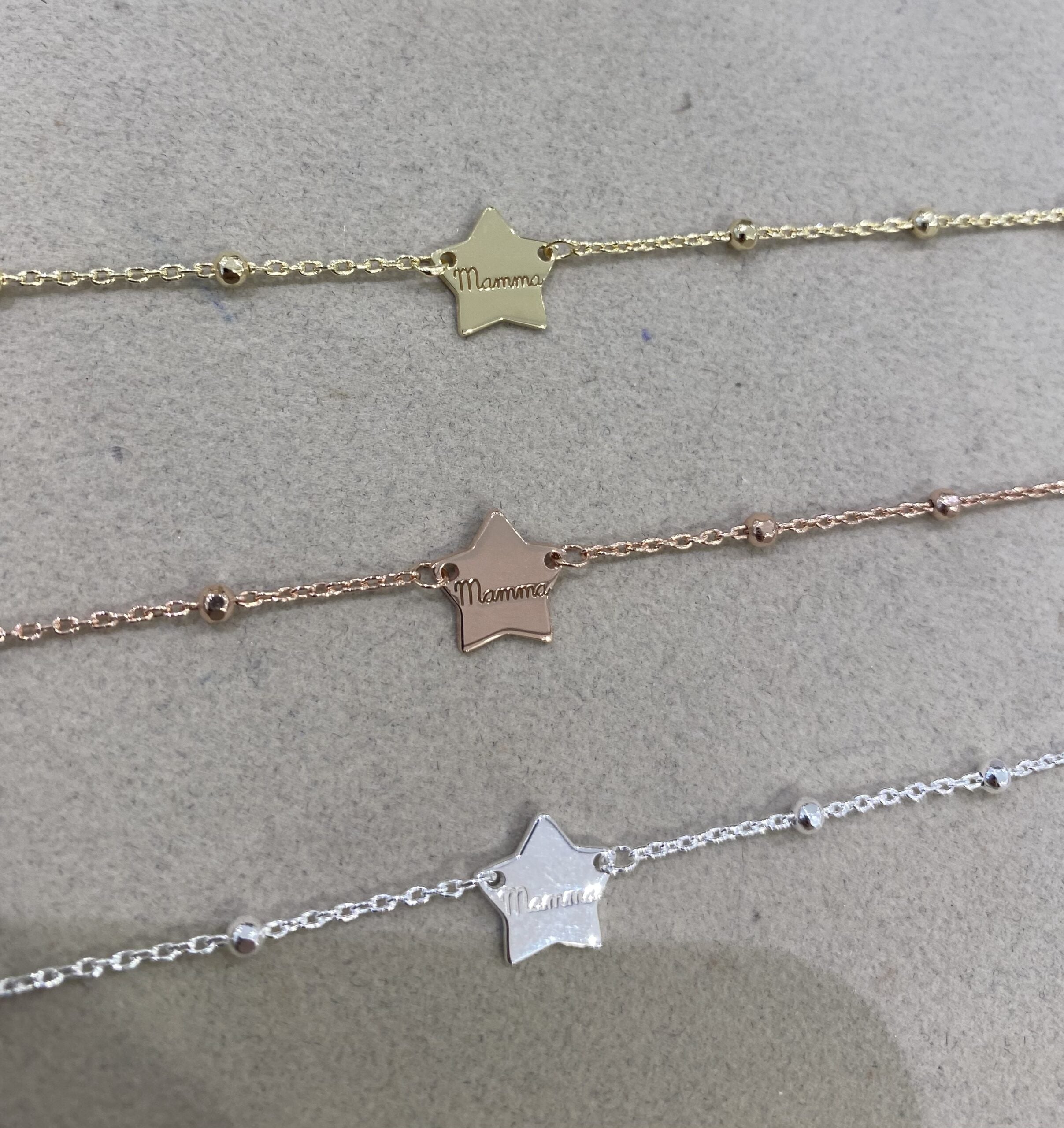 Bracciale rosario piastrina incisa personalizzabile