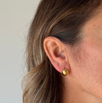 Orecchini bottoni ovali brass