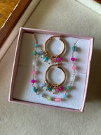Orecchini pietrine preziose multicolor pastello