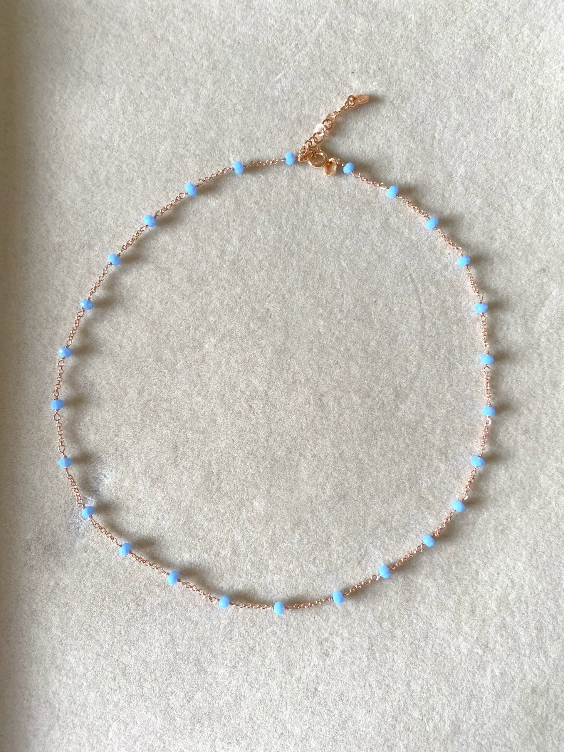 Choker collarino cristalli distanziati vari colori