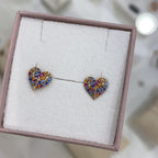 orecchini cuore zirconi lobo