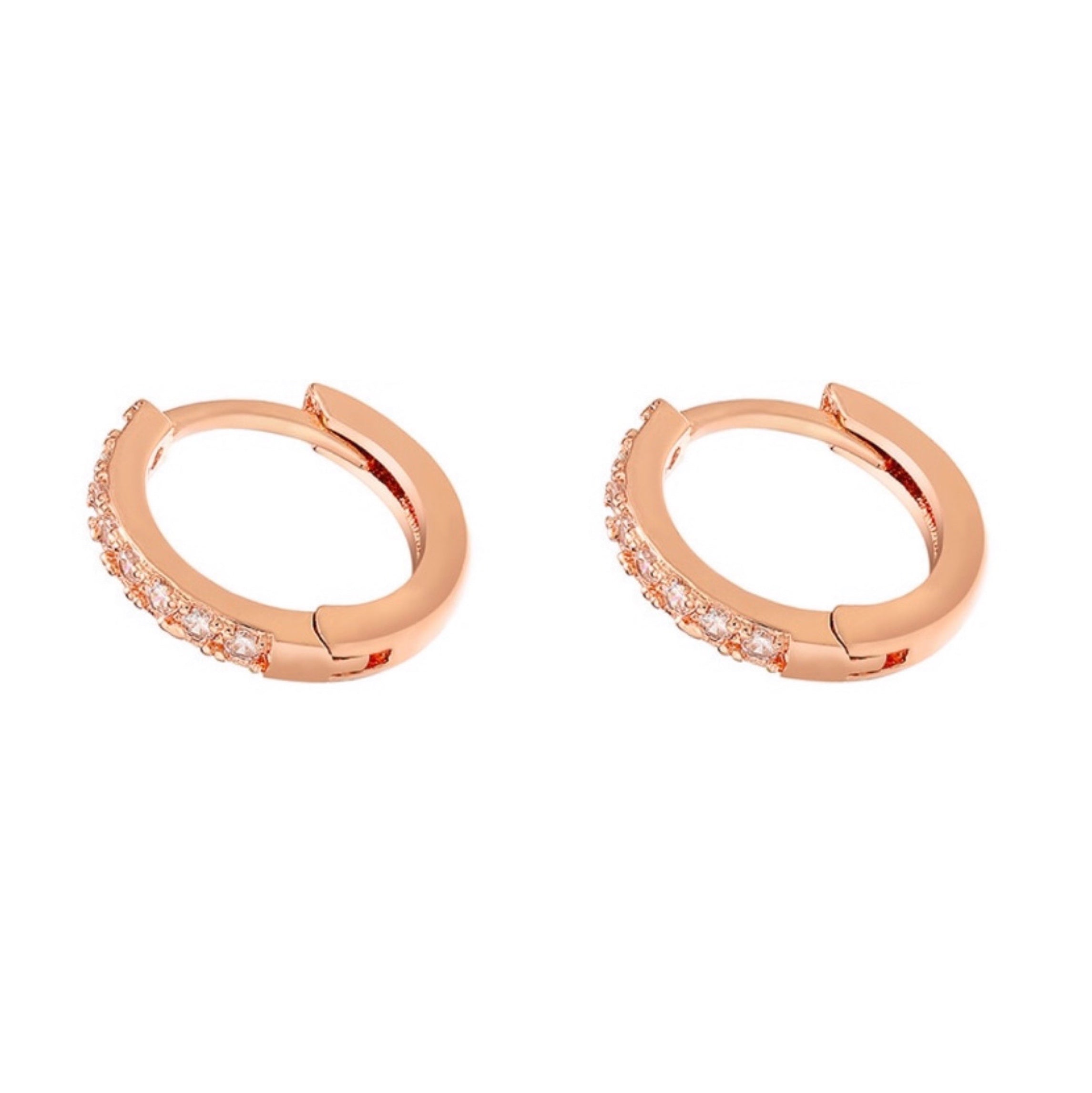 Coppia mini cerchi a scatto con zirconi bianchi o colorati