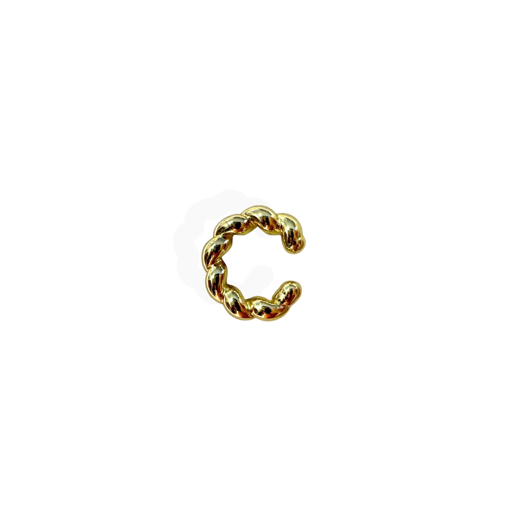 Earcuff Torchon sinuoso brass