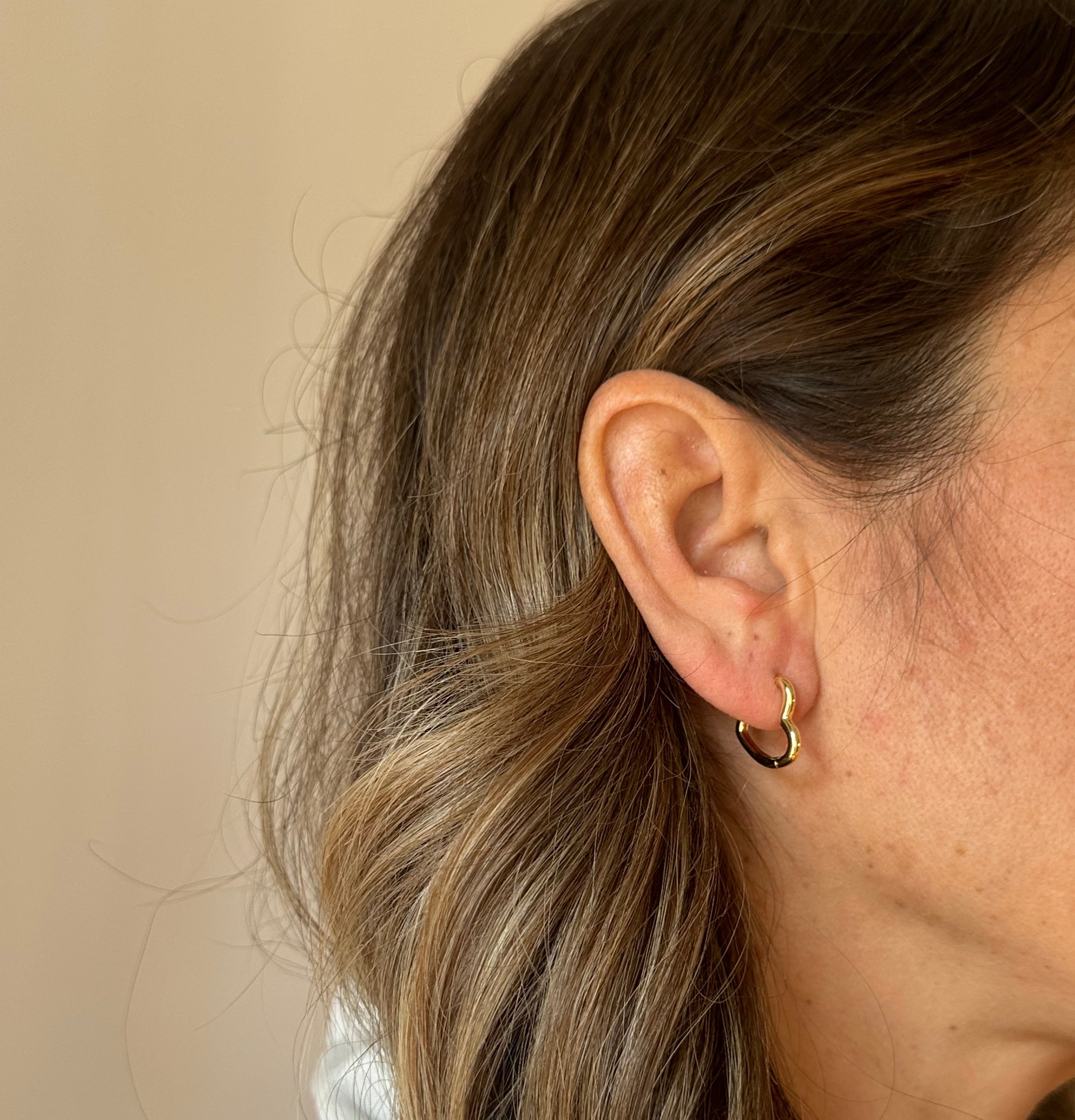 Cerchietti a scatto cuore profilo brass