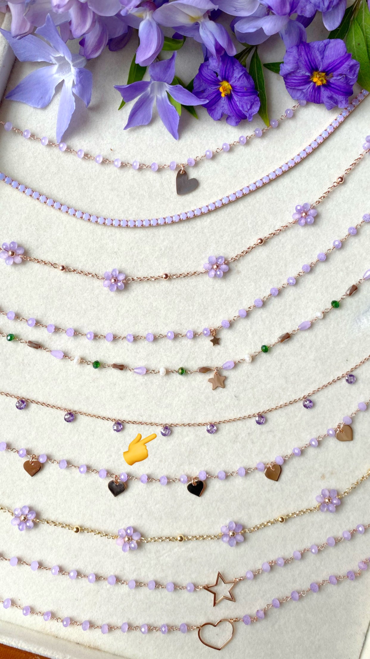 collana cristallini colorati o monocolore