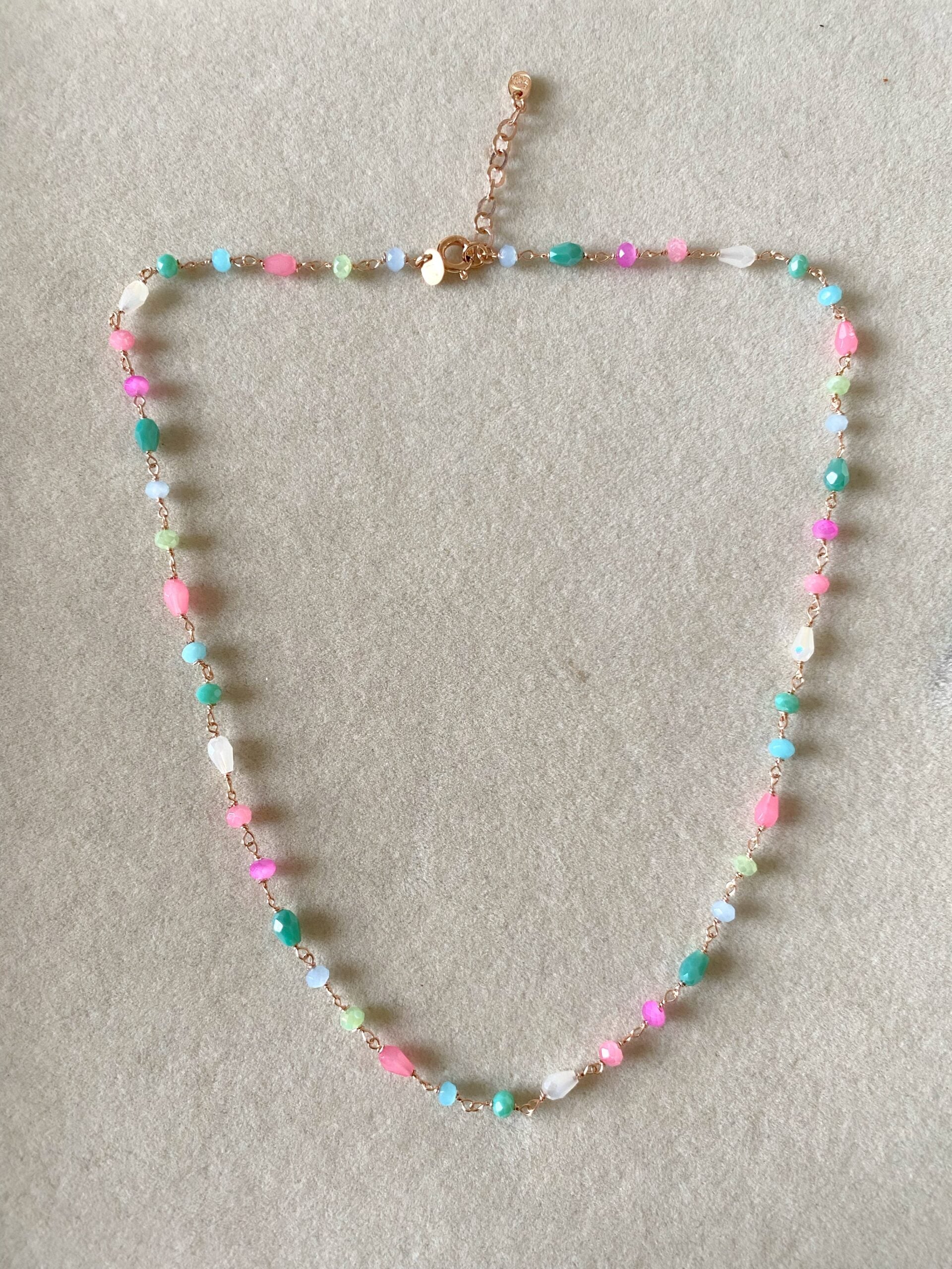 Choker collarino cristalli multi colore o mono colore