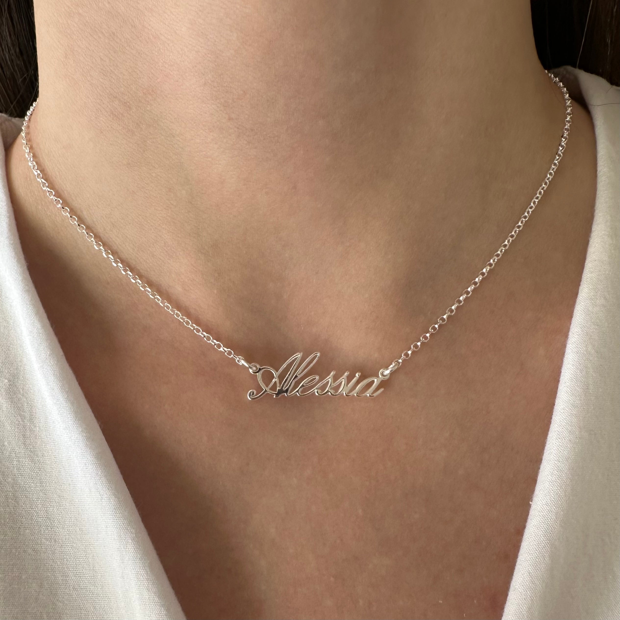 Collana o Bracciale o cavigliera personalizzata nome corsivo