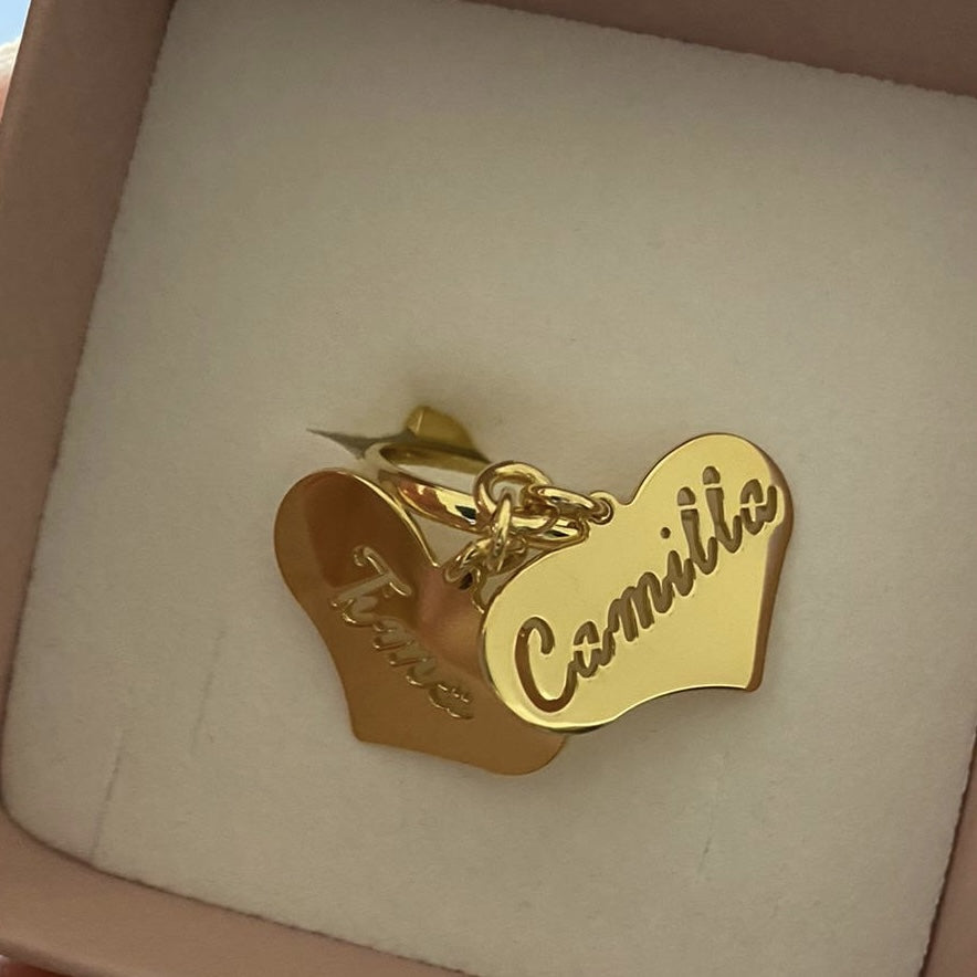 Fedina cuore maxi pendente traforato o inciso