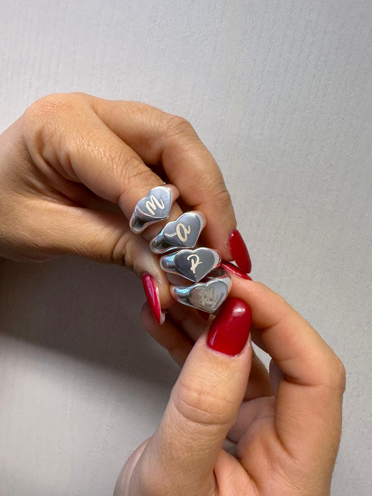 Anello cuore da mignolo con o senza incisione personalizzabile