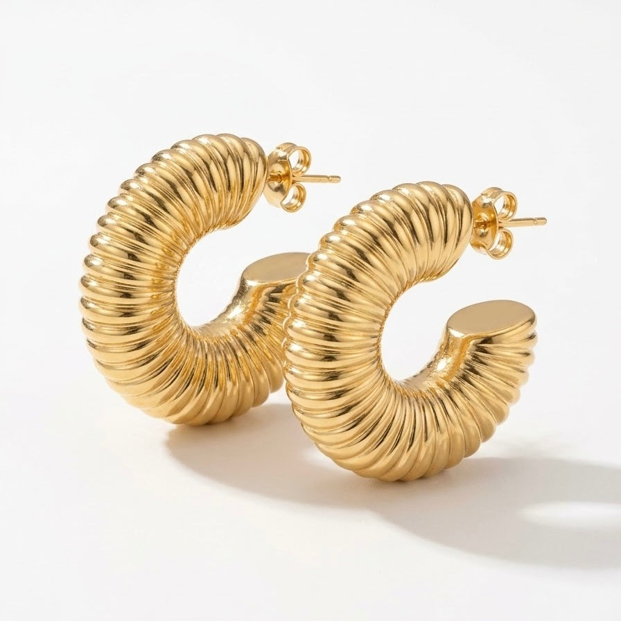 Semi cerchi rigati bold brass