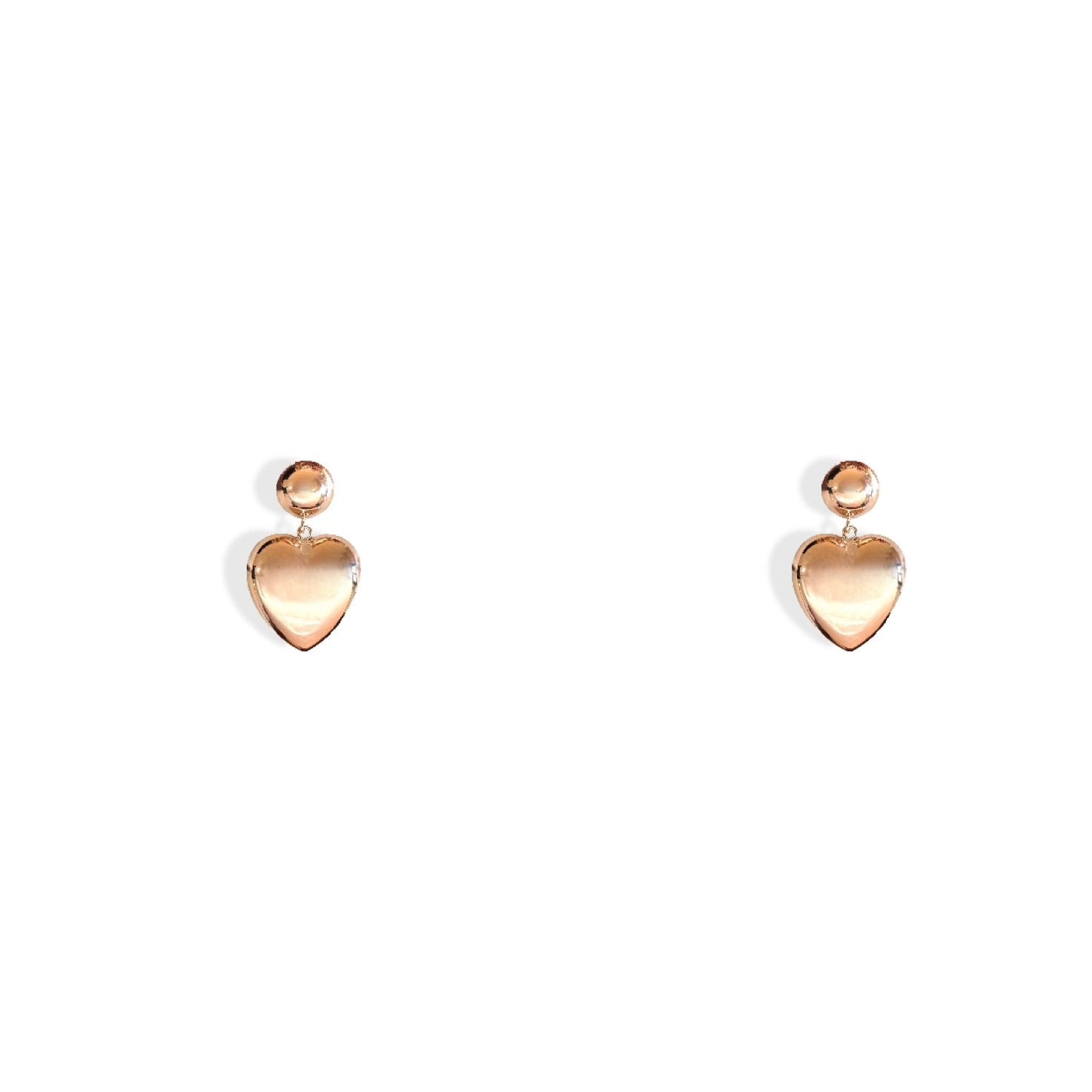 Orecchini a lobo bottone small cuore bombato big