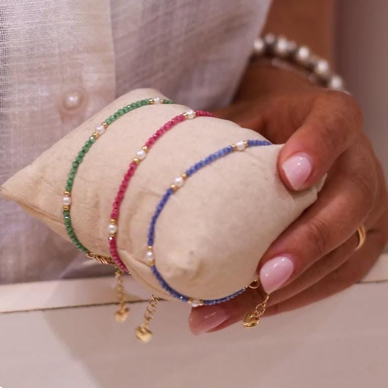 Bracciale cristalli e perline