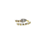 Anello serpente zirconi taglio baguette