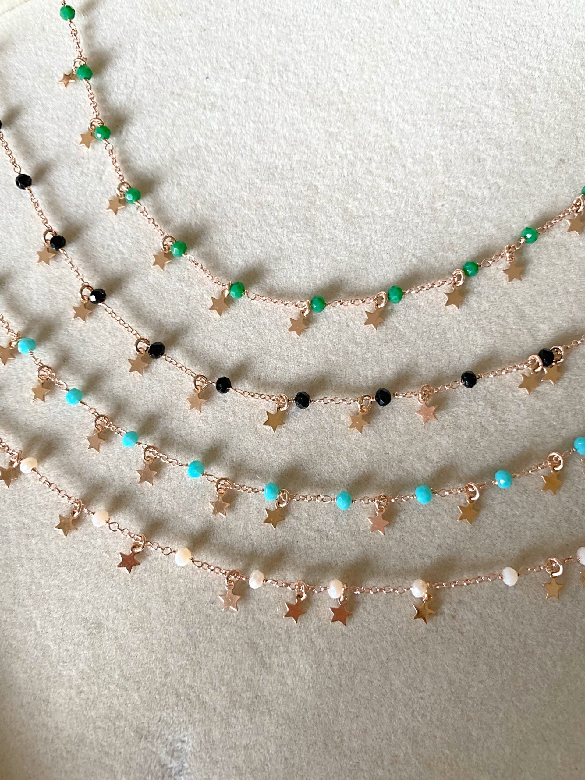 Choker collarino cristalli e multi stelle