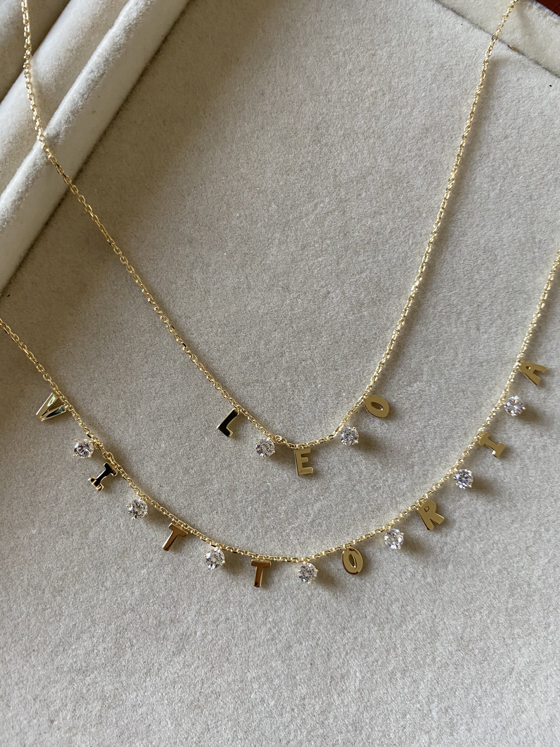 Collana amore personalizzabile lettere lisce