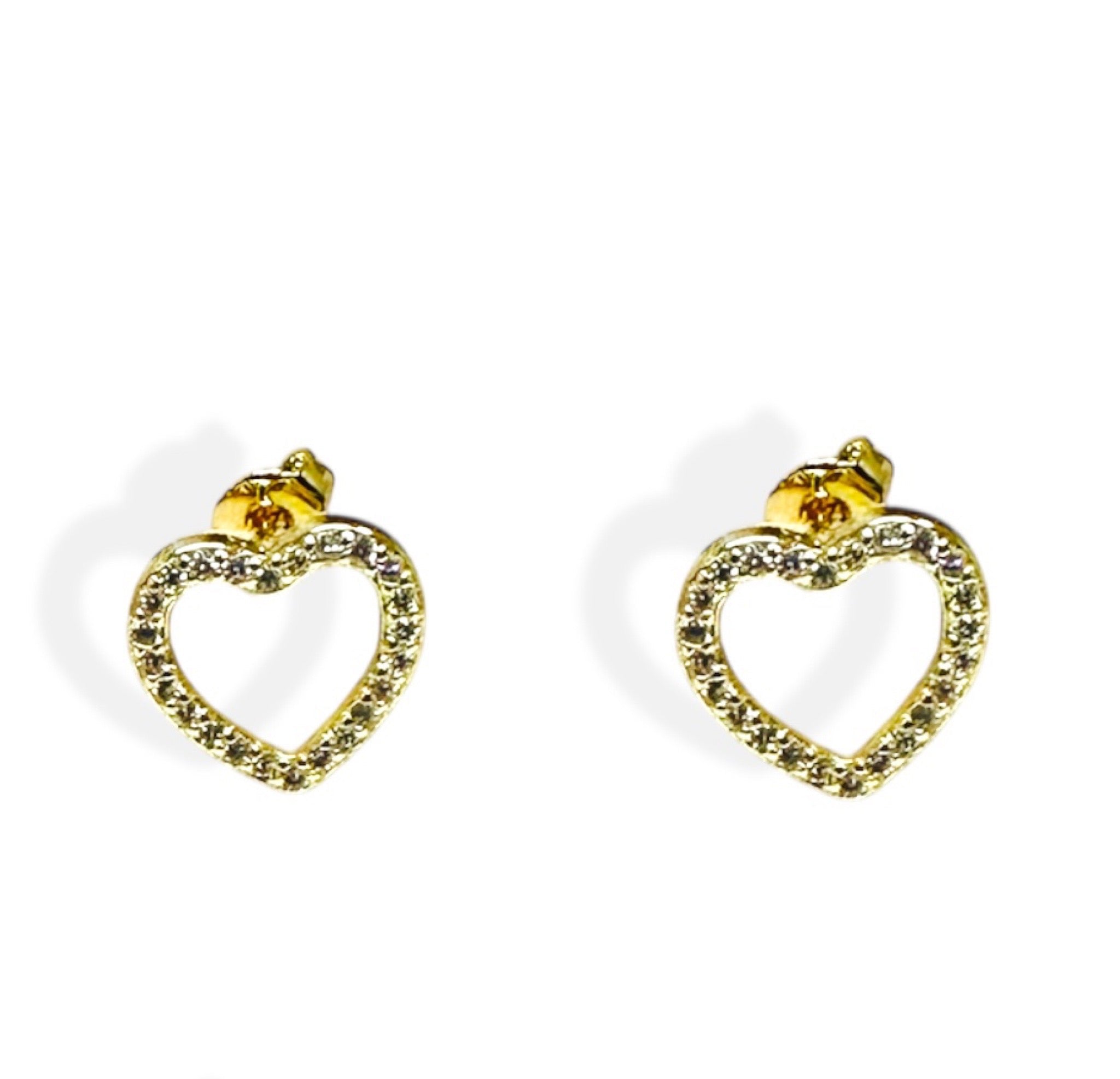 Lobini cuore vuoto con zirconi brass