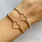 Bracciale rondelle e cuore piccolo o medio