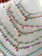 Girocollo doppio cristalli colorati e stelle