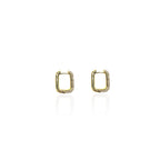 Orecchini rettangolo zirconi brass
