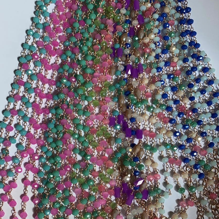 Bracciale catena cristalli e cuore solidale