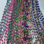 Bracciale catena cristalli e ciondolo bombato