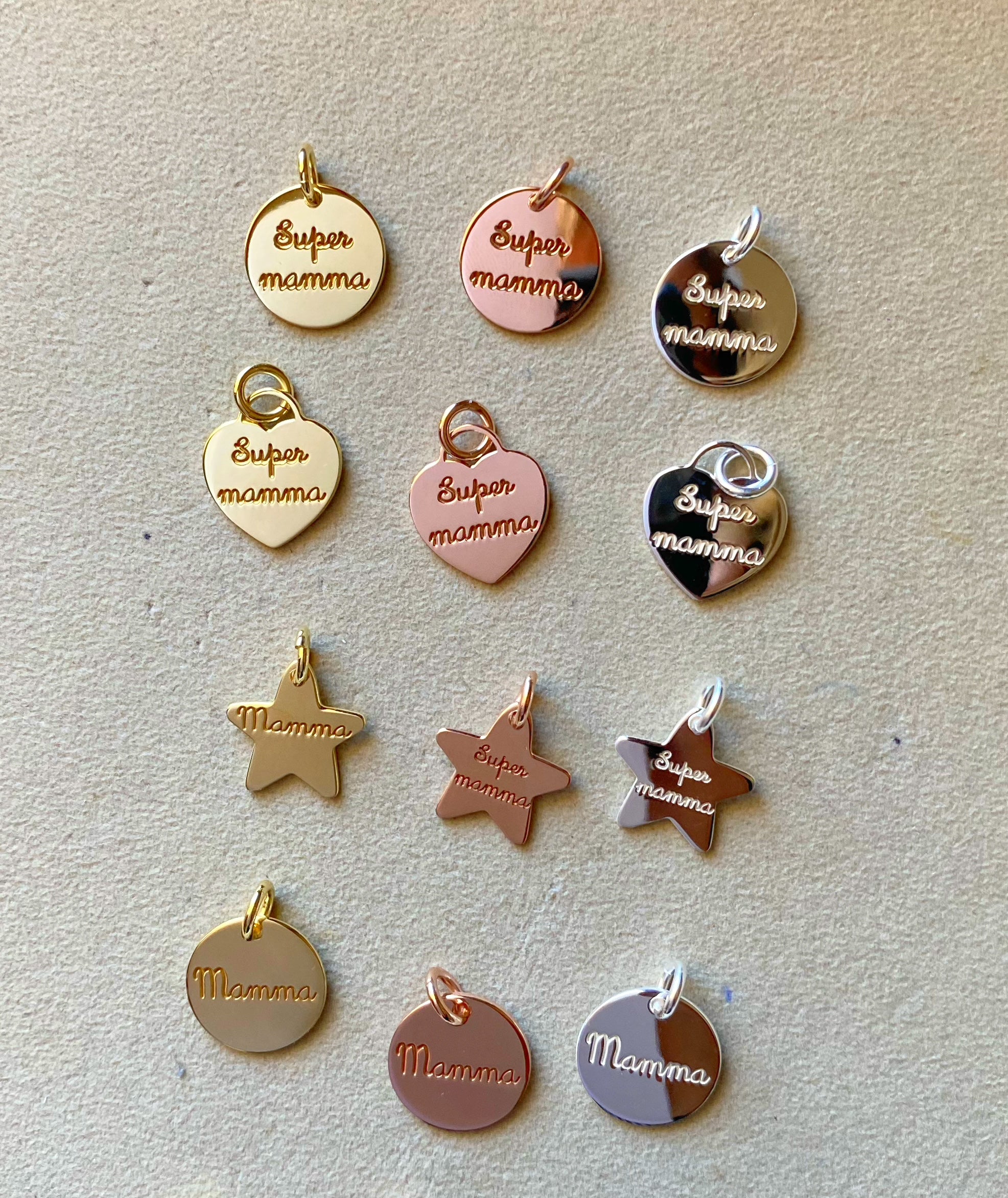 Collana cuore o stella medaglia incisa