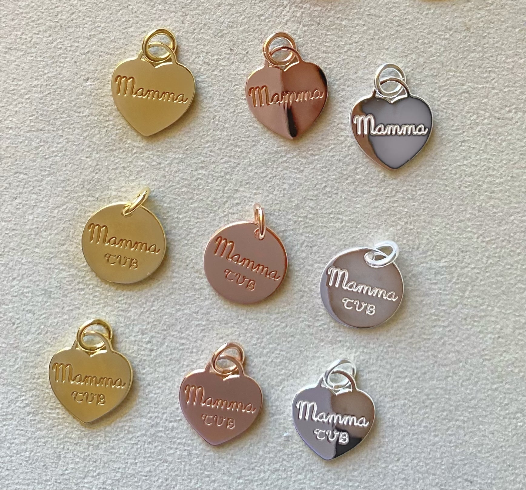 Collana cuore o stella medaglia incisa