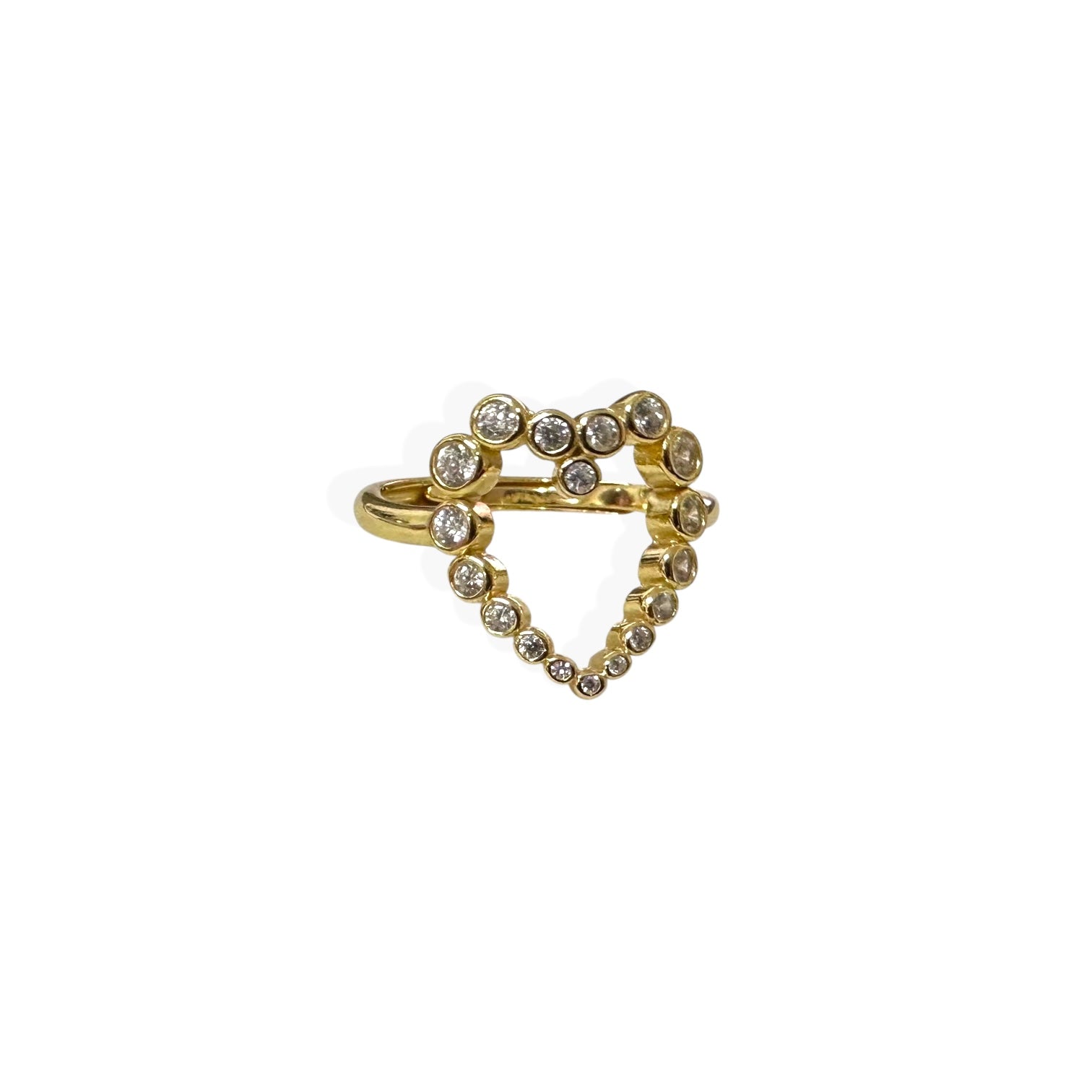 Anello cuore zirconi a incastonati a cipollina