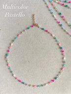 Choker collarino cristalli multi colore o mono colore