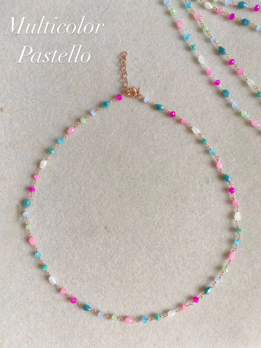 Choker collarino cristalli multi colore o mono colore