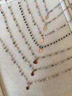 Collana cristalli cuore piastra stilizzato o altro ciondolo