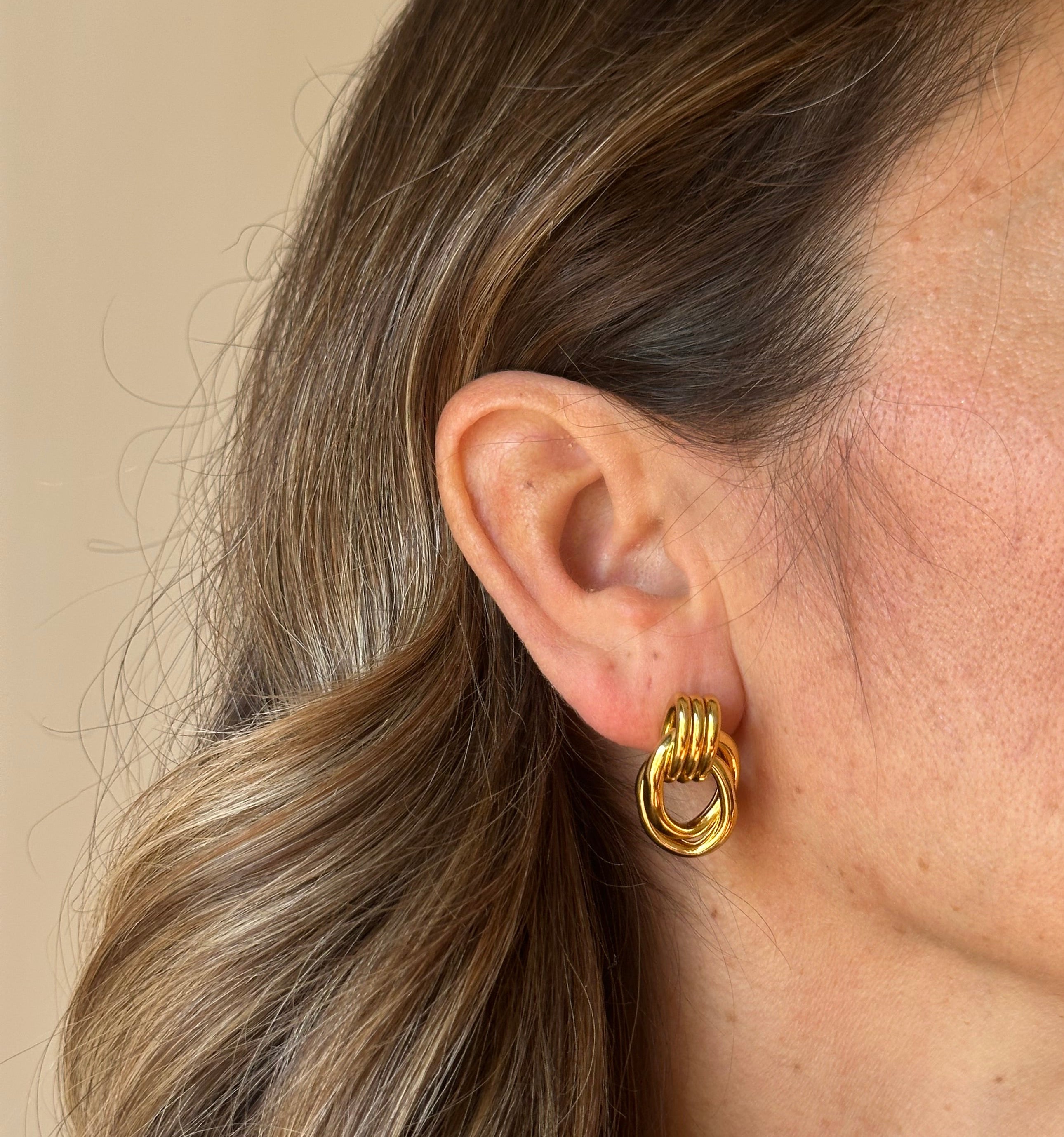 Orecchini Hailey trio e doppio anello stainless steel