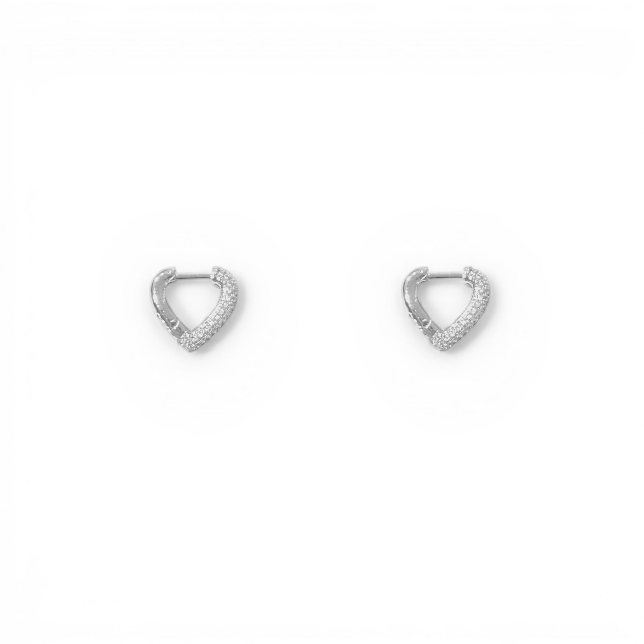 Orecchini a scatto cuori zirconi brass luxury