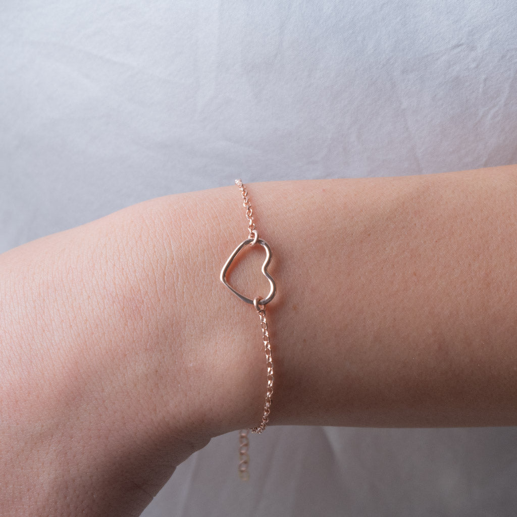 Bracciale cuore solidale catena liscia