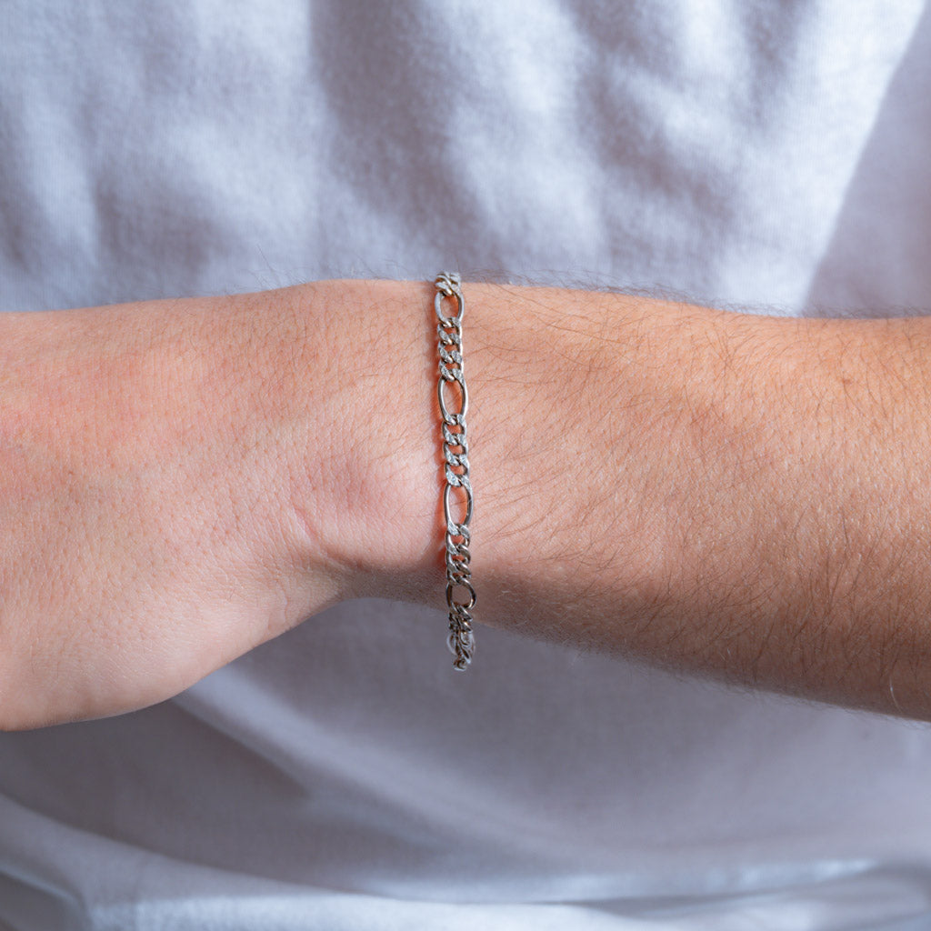 Bracciale uomo groumette diamantata