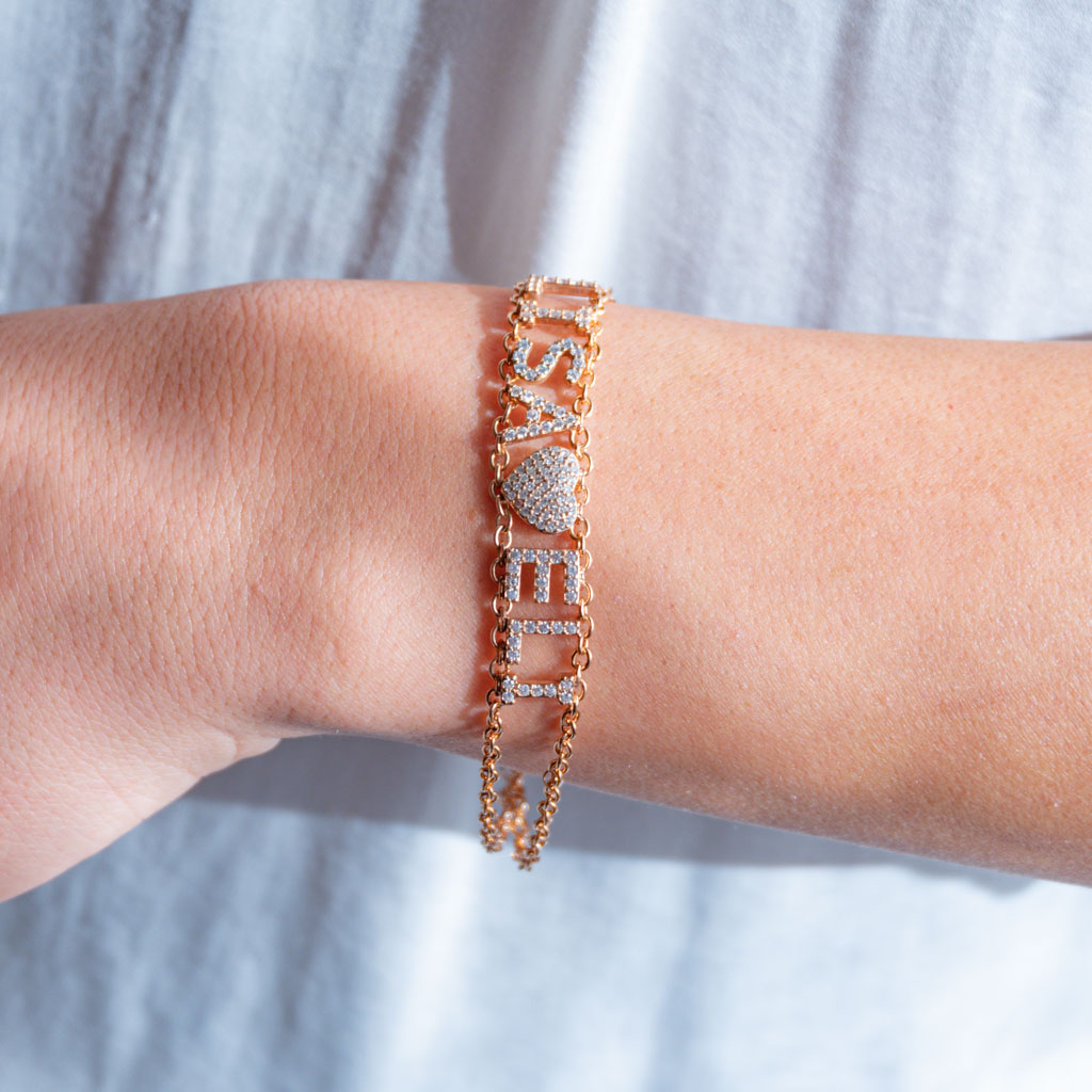 Bracciale morbido personalizzabile zirconi