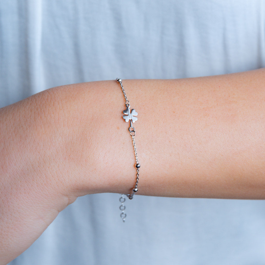 Bracciale rosario e stella o cuore o quadrifoglio passante