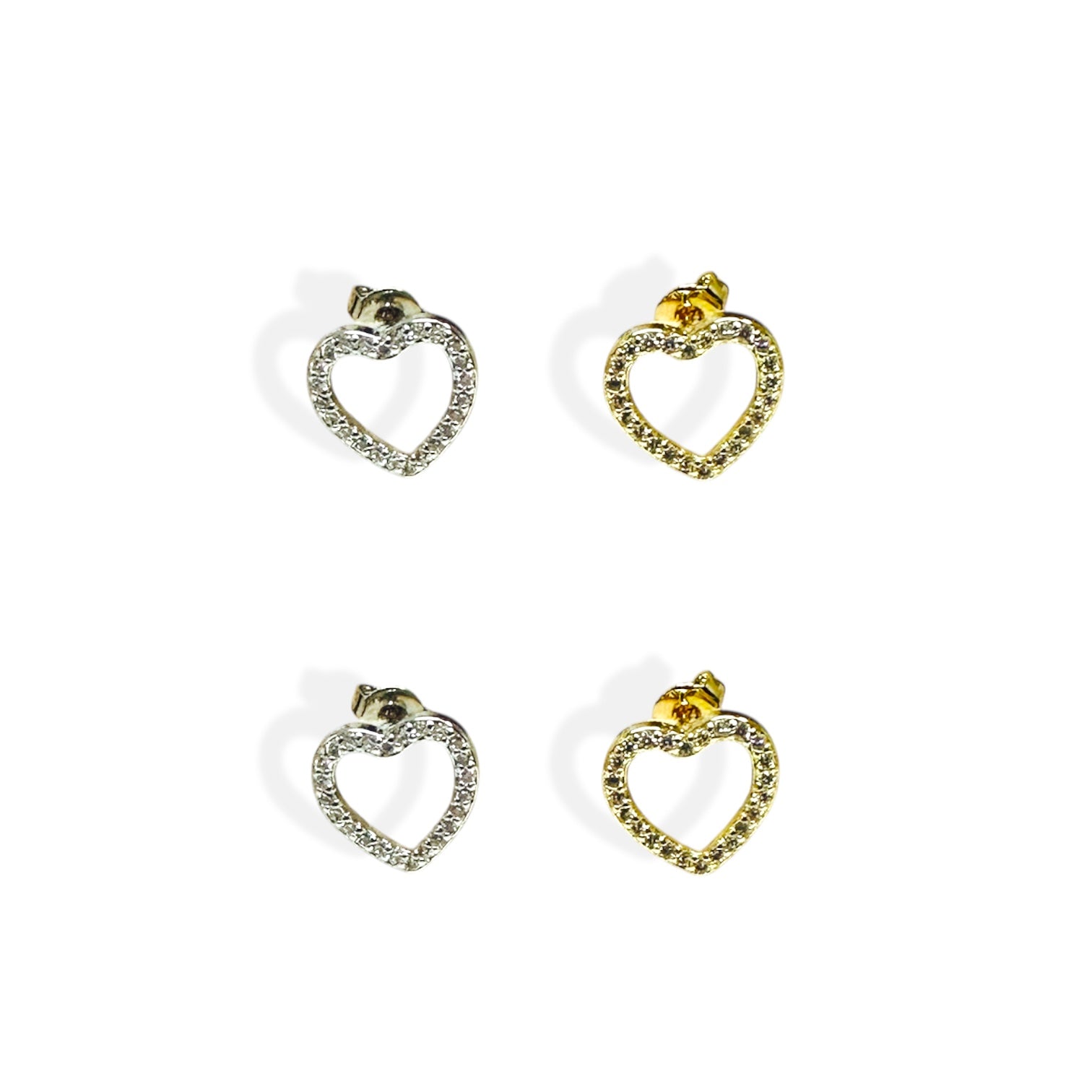 Lobini cuore vuoto con zirconi brass