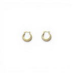 Orecchini cerchi bombati con zirconi brass