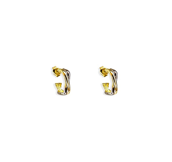 Orecchini bicolor semi cerchio sinuoso vintage petite