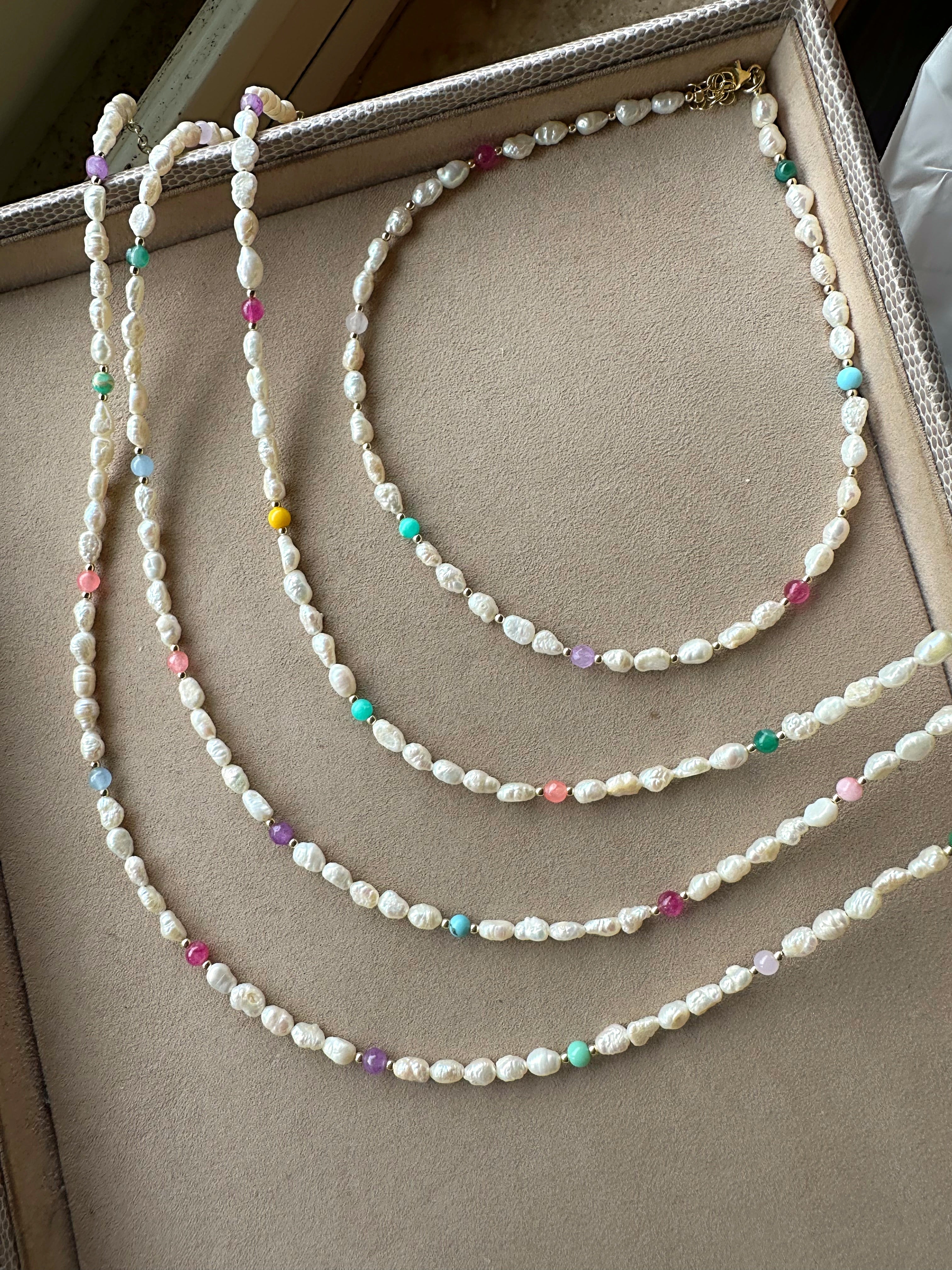 Collana perle di fiume rainbow