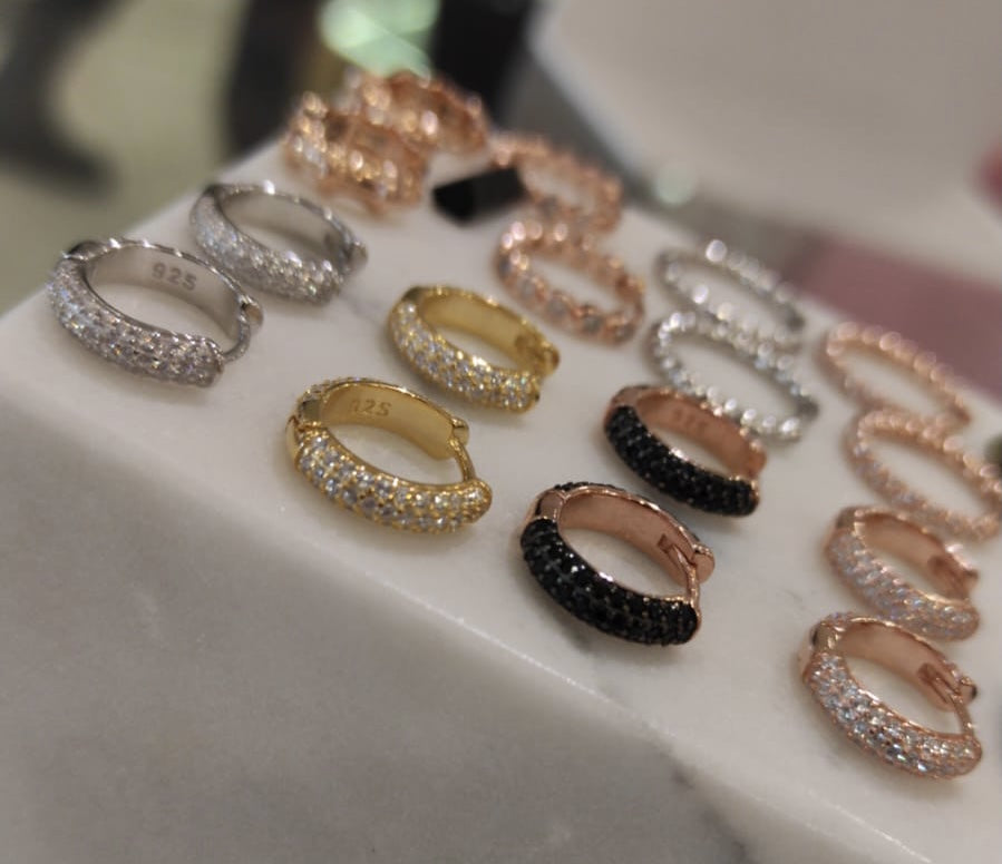 Cerchi bombati zirconi bianchi