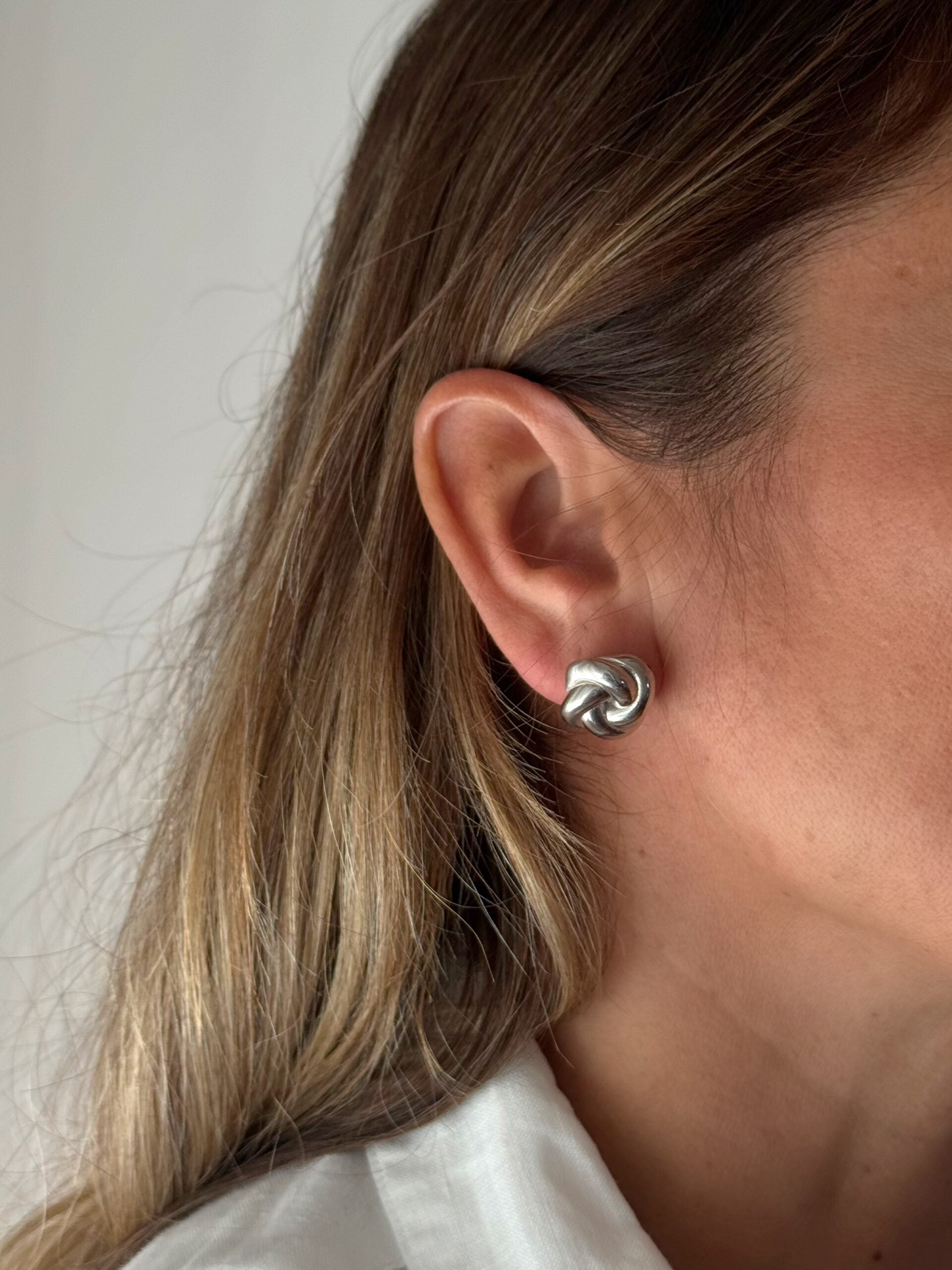 Orecchini bottone nodo vintage petite