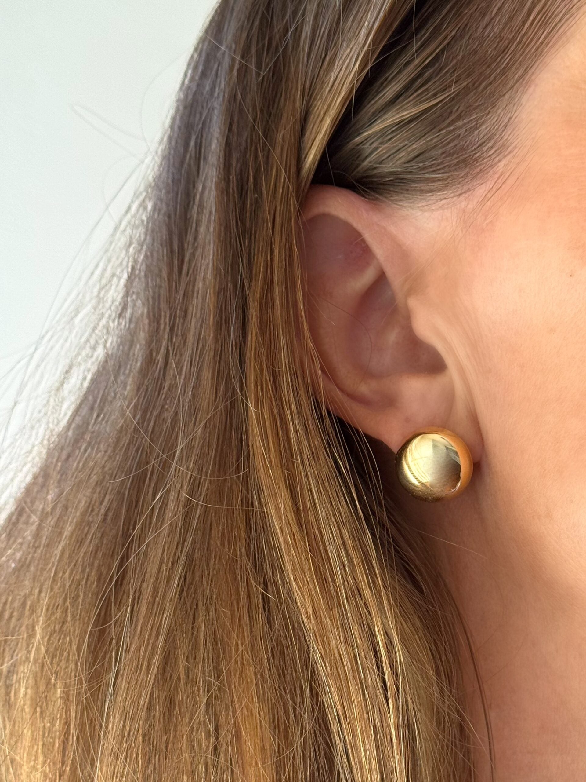 Orecchini bottone piatto vintage petite