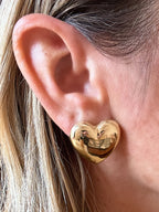 Orecchini a lobo cuore bombato