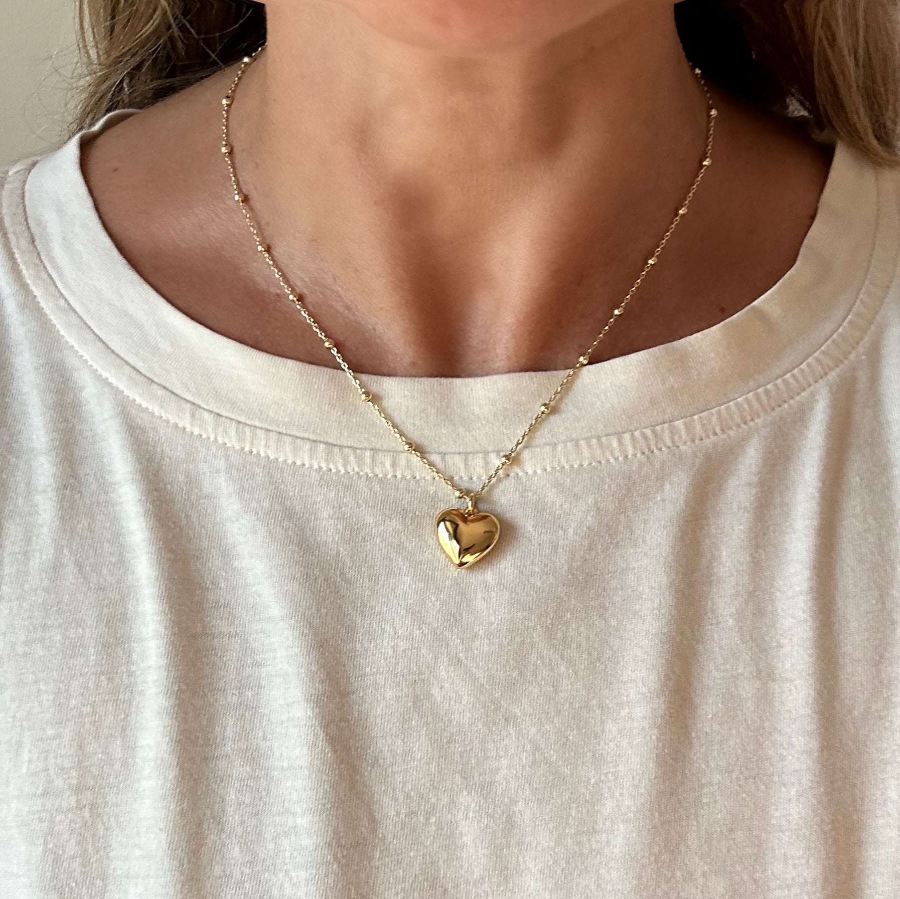 Collana cuore bombato