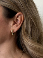 Orecchini a scatto cuori zirconi brass luxury